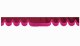 Disco in camoscio con frange, doppia lavorazione rosa bordeaux a forma di onda 18 cm