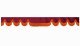 suedelook truck pane border with fringes, Double processed  bordeaux orange Wave form 18 cm