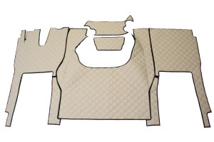 Suitable for IVECO*: S-Way (2019-...) - Automatic - Complete set engine tunnel & floor mats - Imitation leather HollandLine - beige