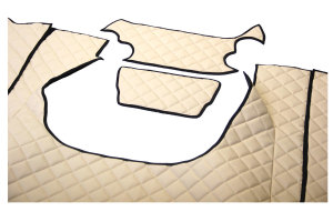 Suitable for IVECO*: S-Way (2019-...) - Automatic - Complete set engine tunnel &amp; floor mats - Imitation leather HollandLine - beige