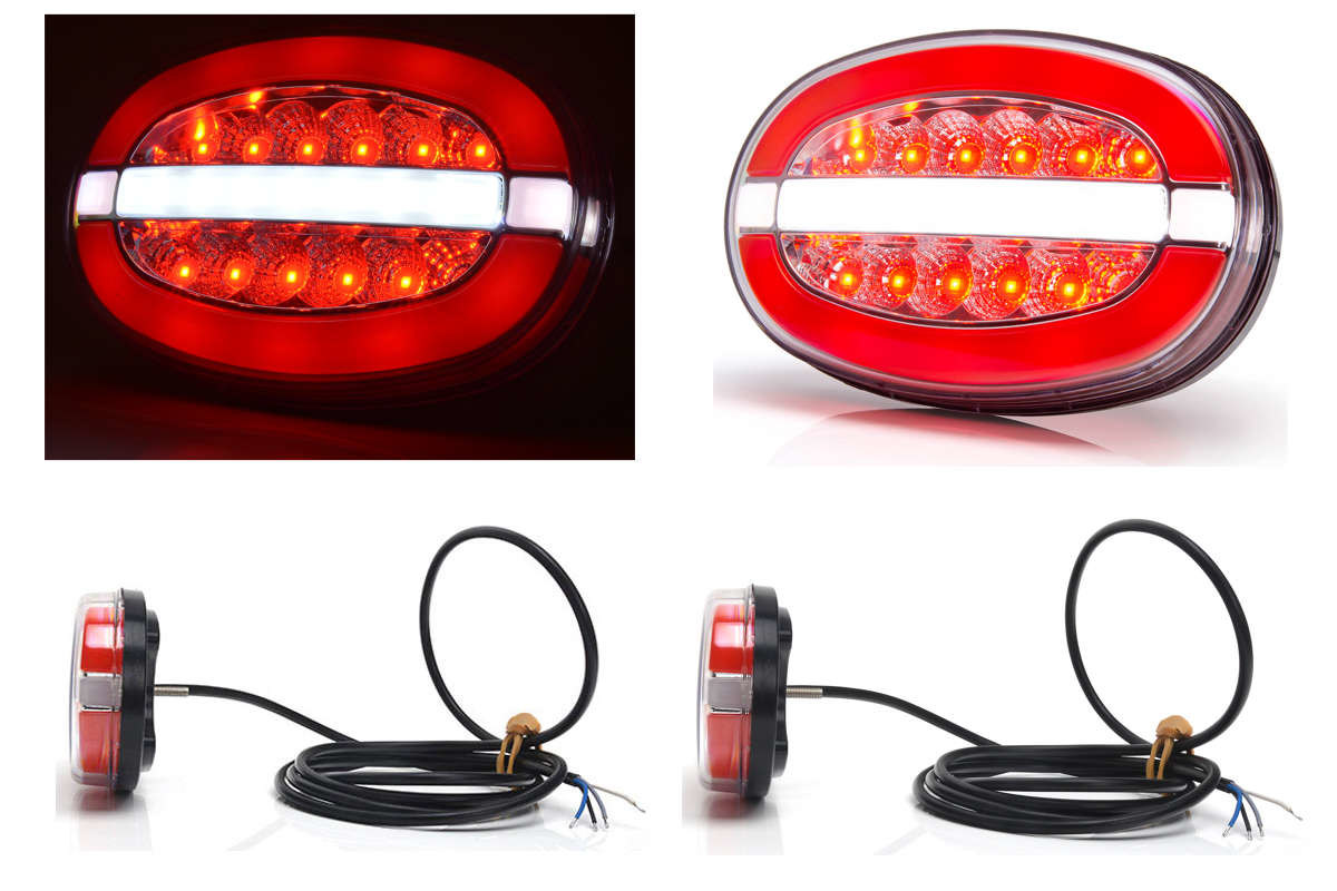 ECD Germany LED Rückleuchten 12V 2er Set, 14 LEDs/Leuchte, mit E-Mark,  Wasserdicht, Universal LED