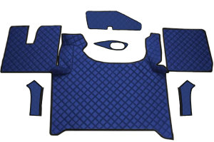 Suitable for MAN*: TGX EURO6 (2020-...) Engine tunnel cover & floor mats - Imitation leather HollandLine blue