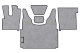 Suitable for DAF*: XF106 EURO6 (2013-...) - Imitation leather oldschool - complete set - concrete gray I black