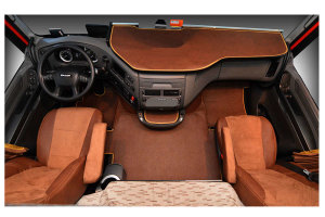 Suitable for DAF*: XF106 EURO6 (2013-...) - Imitation leather oldschool - complete set - grizzly I beige
