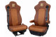 Fits for IVECO*: S-Way (2019-...) - Imitation leather oldschool - seat covers - golden TS-logo