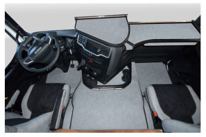 Fits for IVECO*: S-Way (2019-...) - Imitation leather Oldschool - Complete set - concrete grey I black