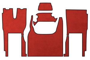 Passar för IVECO*: S-Way (2019-...) - Oldschool konstläder - komplett set - röd I svart
