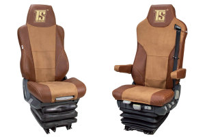 Suitable for MAN*: TGX, TGS, TGM, TGL, TGA - Imitation leather oldschool - seat covers grizzly 1 strap integrated