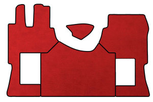 Passend f&uuml;r Mercedes*: Actros MP4 I MP5 (2011-...) 2500mm Kunstleder Oldschool - Komplettset luftgefederter Beifahrersitz Farbe Rot I Einfassung Schwarz