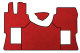 Passend für Mercedes*: Actros MP4 I MP5 (2011-...) 2500mm Kunstleder Oldschool - Komplettset luftgefederter Beifahrersitz Farbe Rot I Einfassung Schwarz