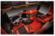 Passar för Mercedes*: Actros MP4 I MP5 (2011-...) 2500mm Oldschool konstläder - komplett set Luftfjädrad passagerarstol Färg röd I svart kantning