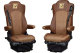 Fits for Mercedes*: Actros MP4 I MP5 (2011-...) - passenger seat air suspension - Leatherette Oldschool - Seat covers - grizzly I brown