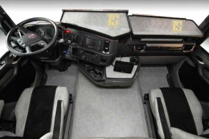 Fits for Scania*: S I R4 (2016-...) - Oldschool imitation leather - centre table I concrete gray