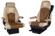 Suitable for Scania*: Faux leather oldschool - seat covers beige, center part brown S +R (2016-...), R3 Streamline (2014-2016) variation A