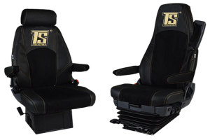 Suitable for Scania*: Faux leather oldschool - seat covers anthracite, center part black S +R (2016-...), R3 Streamline (2014-2016) variation A