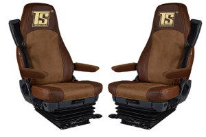 Suitable for Scania*: Faux leather oldschool - seat covers grizzly, center part brown S +R (2016-...), R3 Streamline (2014-2016) Variation C