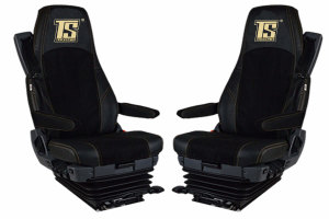 Suitable for Scania*: Faux leather oldschool - seat covers anthracite, center part black S +R (2016-...), R3 Streamline (2014-2016) Variation C