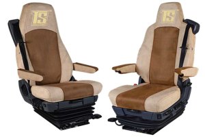 Suitable for Scania*: Faux leather oldschool - seat covers beige, center part brown S +R (2016-...), R3 Streamline (2014-2016) Variation E