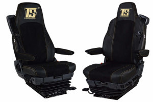 Suitable for Scania*: Faux leather oldschool - seat covers anthracite, center part black S +R (2016-...), R3 Streamline (2014-2016) Variation E