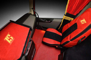 Suitable for Volvo*: FH4 (2013-2020) - imitation leather oldschool - center table with or without drawer