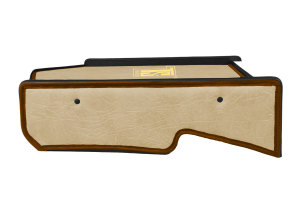 Suitable for Volvo*: FH4 (2013-2020) - imitation leather oldschool - center table with drawer I beige - golden TS logo
