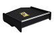 Suitable for Volvo*: FH4 (2013-2020) - imitation leather oldschool - center table with drawer I antracite - golden TS logo