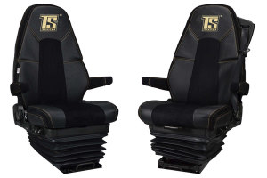 Suitable for Volvo*: FH4 I FM4 I FMX4 (2013-2020) I FH5 (2021-...) I FS incl. belt - BF extra Belt - Leatherette Oldschool - Seat covers - antracite I black