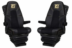 Fits for Volvo*: FH4 I FM4 I FMX4 (2013-2020) I FH5 (2021-...) I FS incl. belt - BF incl. belt - Imitation leather oldschool - Seat covers - antracite I black
