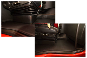 Suitable for Volvo*: FH4 I FH5 (2013-...) - passenger seat pneumatic - leatherette oldschool - seat base trim -  antracite I black