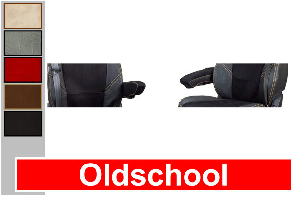 Lämplig för DAF*: XF106 EURO6 (2013-...) - Oldschool läderimitation - Armstödsöverdrag
