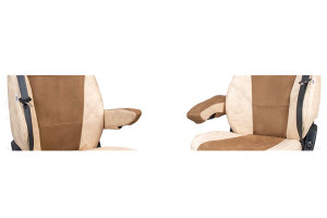 Suitable for DAF*: XF106 EURO6 (2013-...) - leatherette oldschool - armrest covers - beige I brown