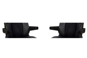 Suitable for IVECO*: S-Way (2019-...) - armrest covers - leatherette oldschool - anthracite I black