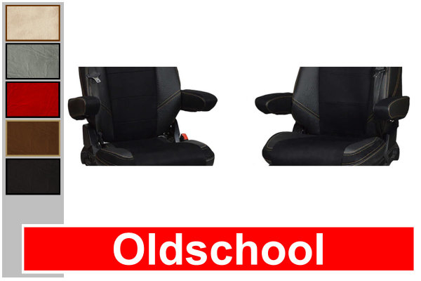 Suitable for Mercedes*: Actros MP4 (2011-2018) I Actros MP5 (2018-...) - Armrest covers - smooth oldschool faux leather