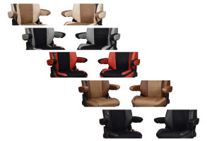 Suitable for Mercedes*: Actros MP4 (2011-2018) I Actros MP5 (2018-...) - Armrest covers - smooth oldschool faux leather