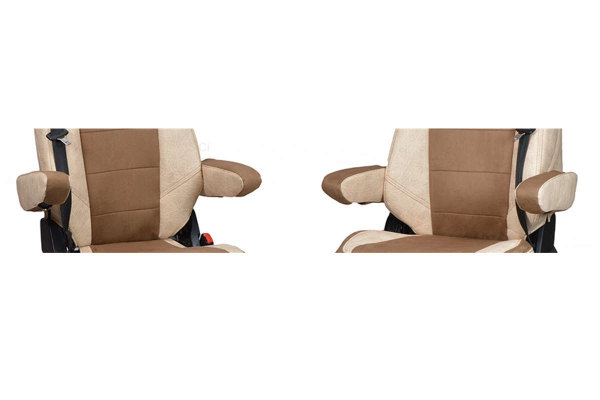Sitzbezüge für Actros MP5 und MP4, schwarz-beige Beifahrersitz klappbar Old  Skool