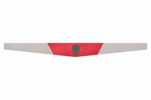Suede look truck windshield border I double stitched I 2-color I with motif I universal Skull grey red beige