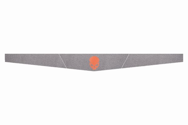 Suede look truck windshield border I double stitched I 2-color I with motif I universal Skull orange grey grey