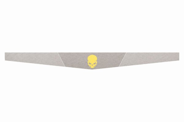 Suede look truck windshield border I double stitched I 2-color I with motif I universal Skull yellow beige beige