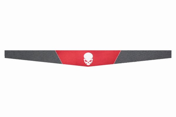 Suede look truck windshield border I double stitched I 2-color I with motif I universal Skull white red anthracite-black