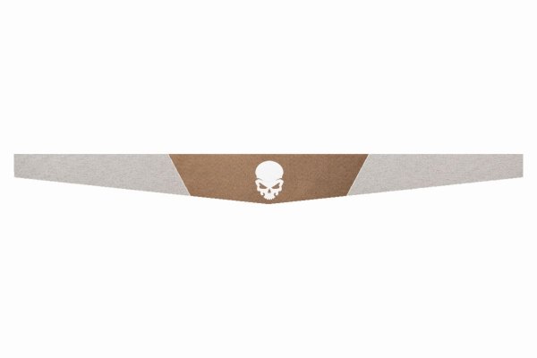 Suede look truck windshield border I double stitched I 2-color I with motif I universal Skull white grizzly beige