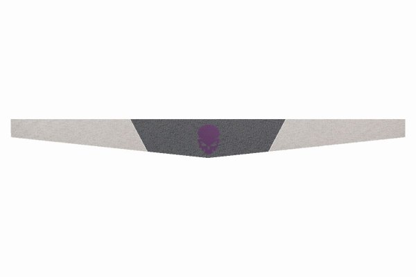 Suede look truck windshield border I double stitched I 2-color I with motif I universal Skull lilac anthracite-black beige
