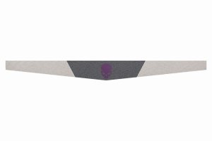 Suede look truck windshield border I double stitched I 2-color I with motif I universal Skull lilac anthracite-black beige