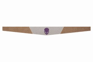 Suede look truck windshield border I double stitched I 2-color I with motif I universal Skull lilac beige grizzly