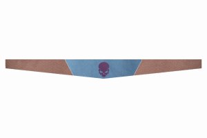 Suede look truck windshield border I double stitched I 2-color I with motif I universal Skull lilac light blue dark brown