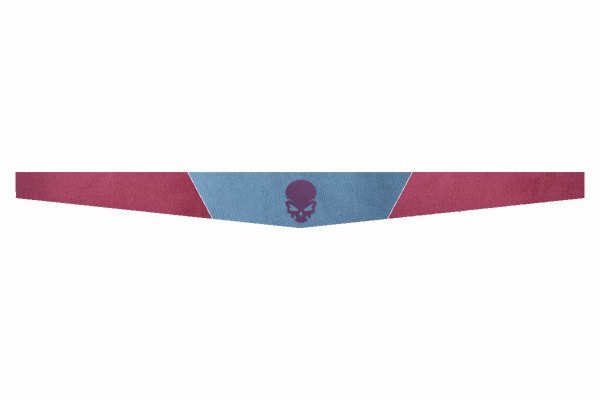 Suede look truck windshield border I double stitched I 2-color I with motif I universal Skull lilac light blue bordeaux