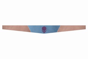 Suede look truck windshield border I double stitched I 2-color I with motif I universal Skull lilac light blue caramel