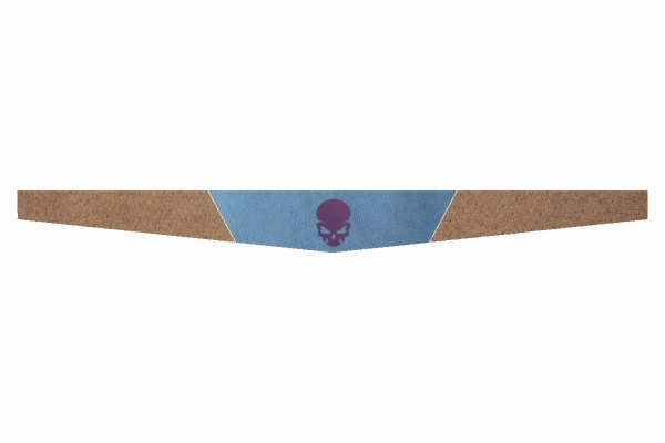 Suede look truck windshield border I double stitched I 2-color I with motif I universal Skull lilac light blue grizzly