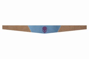 Suede look truck windshield border I double stitched I 2-color I with motif I universal Skull lilac light blue grizzly