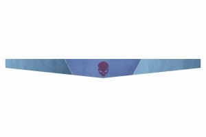 Suede look truck windshield border I double stitched I 2-color I with motif I universal Skull lilac dark blue light blue