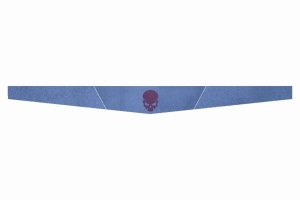 Suede look truck windshield border I double stitched I 2-color I with motif I universal Skull lilac dark blue dark blue